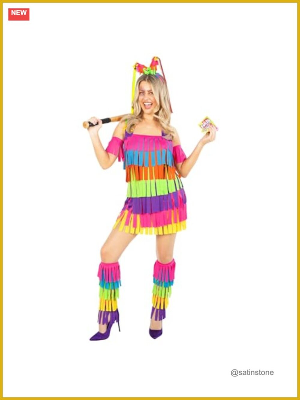 Pinata Costume Women Fringe Dress Headband Fiesta Halloween